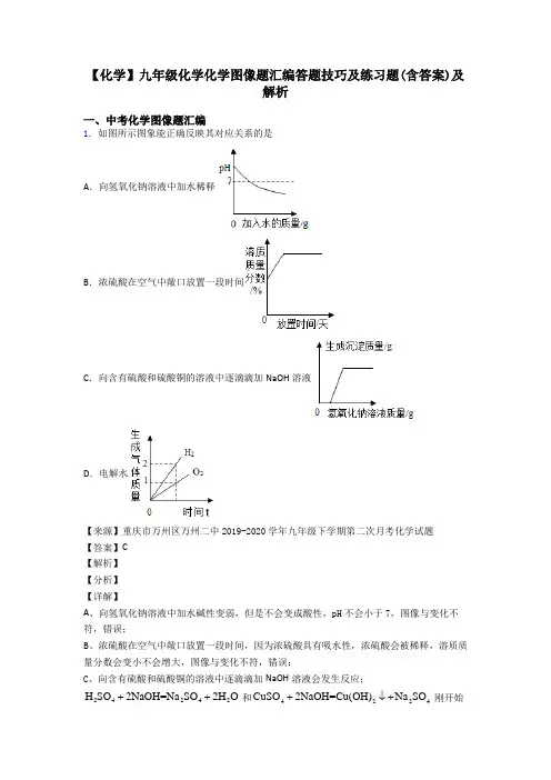 【化学】九年级化学化学图像题汇编答题技巧及练习题(含答案)及解析