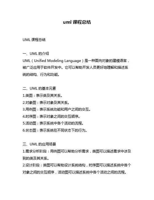 uml课程总结