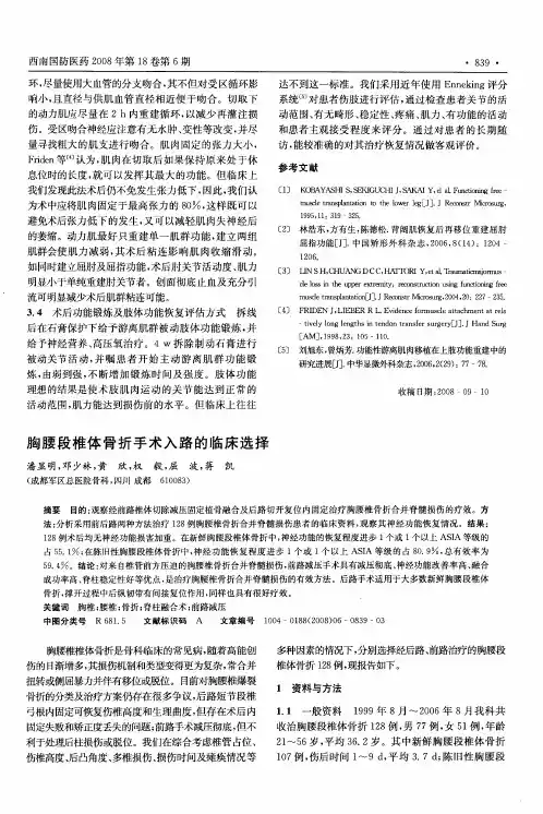 胸腰段椎体骨折手术入路的临床选择