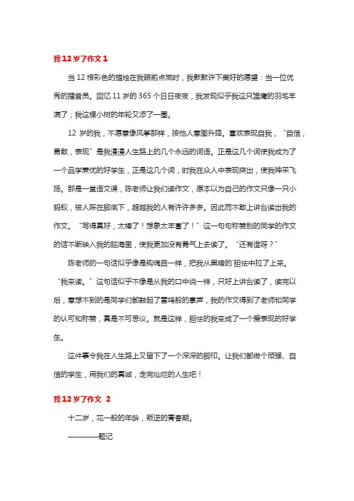 我12岁了600字作文
