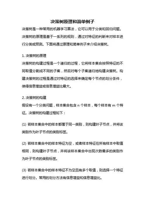 决策树原理和简单例子
