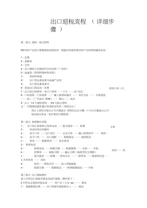 出口退税流程(详细步骤)