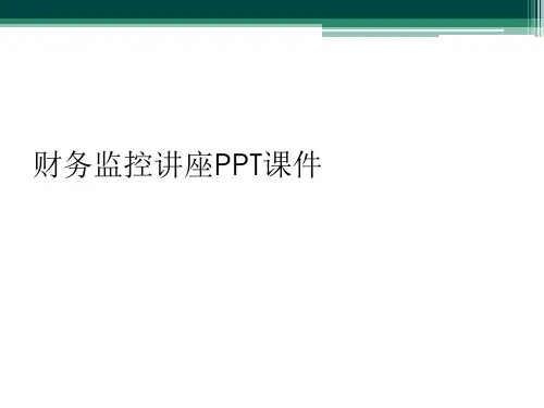 财务监控讲座PPT课件