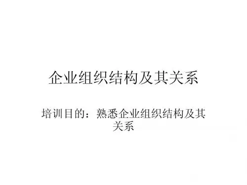 企业组织结构及其相互关系