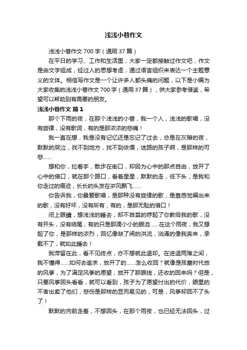 浅浅小巷作文