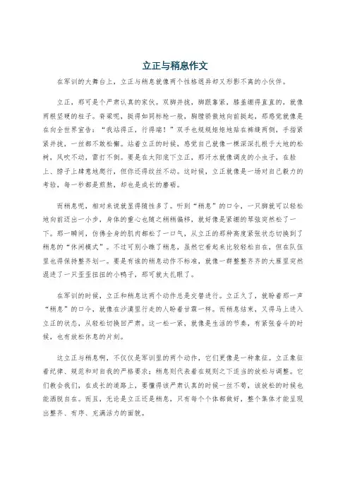 立正与稍息作文
