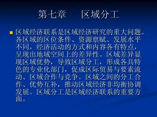 区域经济第十章：区域分工