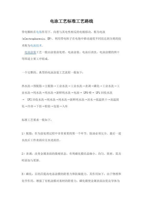 电泳工艺标准工艺路线