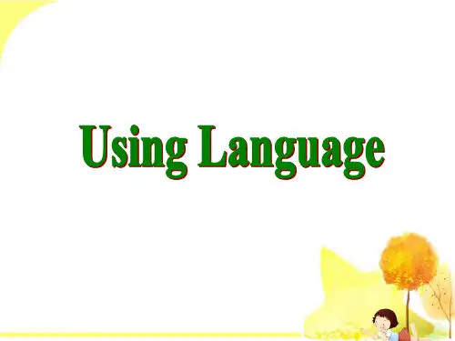 人教版高中英语必修二课件：Unit4 Using language (共43张PPT)