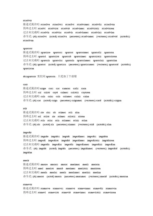 西班牙语动词变位