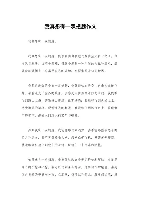 我真想有一双翅膀作文