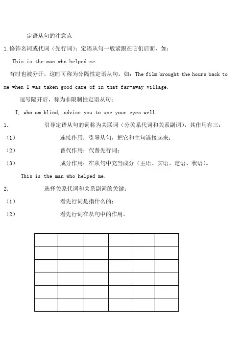 定语从句要点