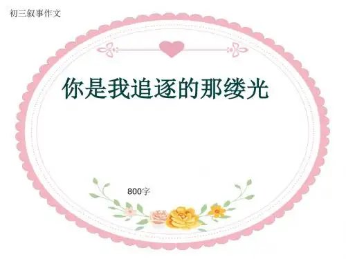 初三叙事作文《你是我追逐的那缕光》800字(共10页PPT)