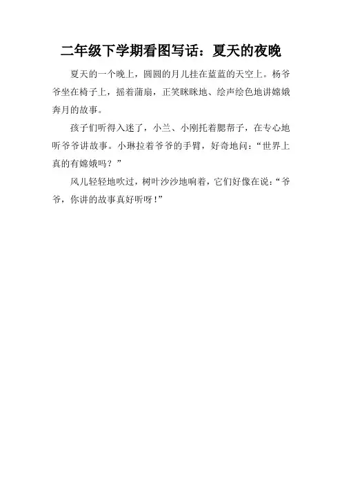 二年级下学期看图写话：夏天的夜晚