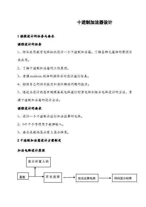 十进制加法计数器