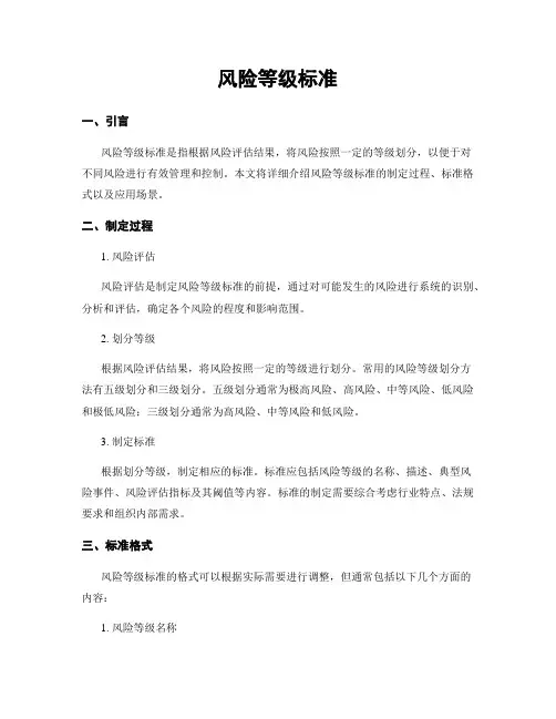 风险等级标准