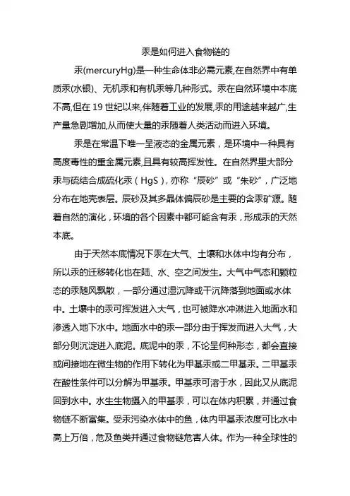 汞是如何竟如食物链的