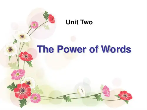 新编大学英语4 unit2 The power of words