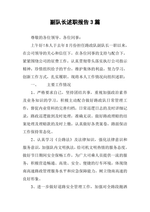 副队长述职报告3篇