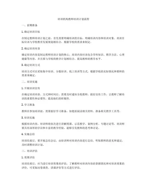 培训机构教师培训计划流程