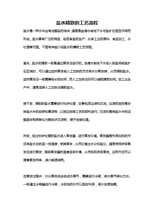 盐水精致的工艺流程