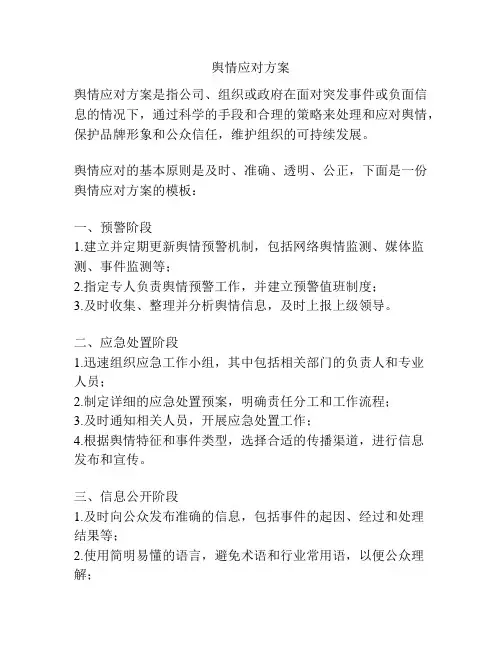 舆情应对方案