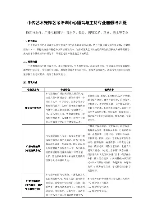 播音与主持专业暑假培训班