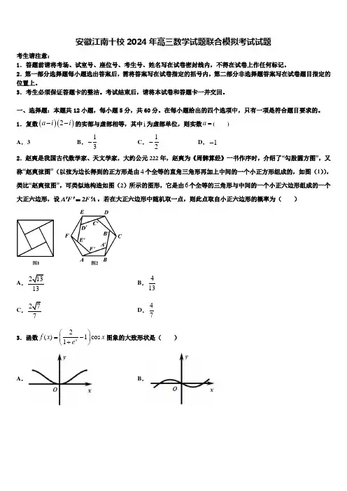安徽江南十校2024年高三数学试题联合模拟考试试题