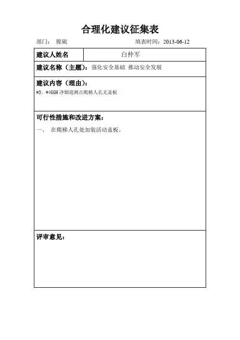 合理化建议征集表