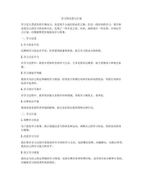 学习的反思与计划