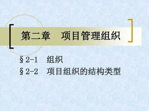 项目管理-项目管理组织