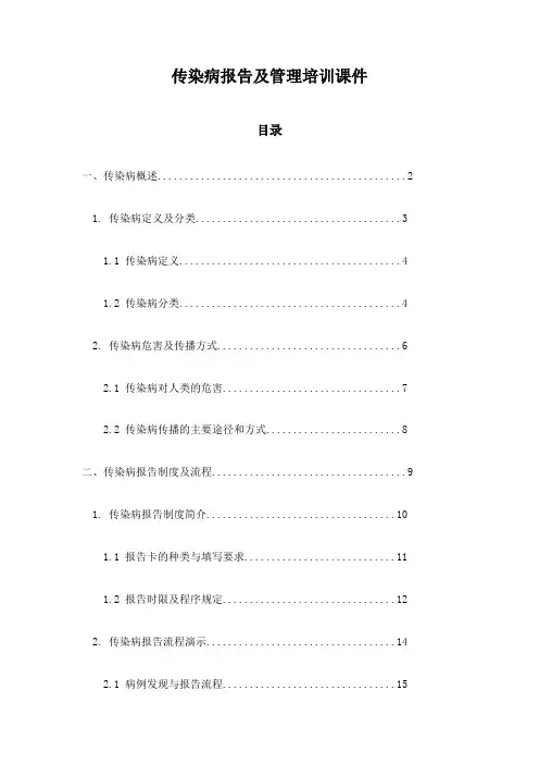 传染病报告及管理培训课件