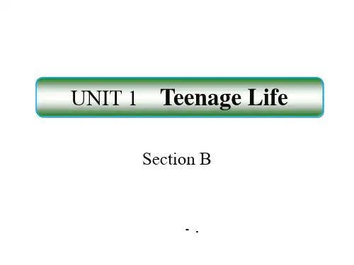 《Teenage Life》SectionB PPT课件