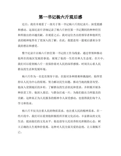 第一书记杨六斤观后感