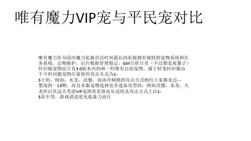 唯有VIP宠一览