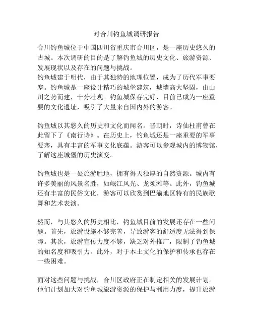 对合川钓鱼城调研报告