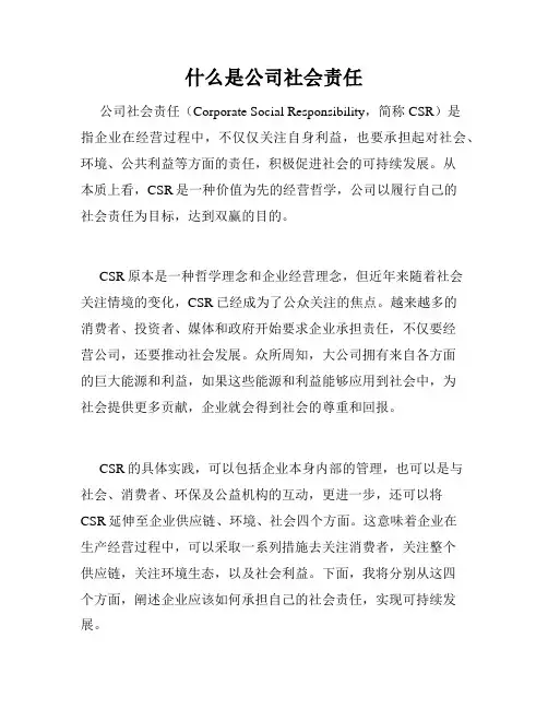 什么是公司社会责任