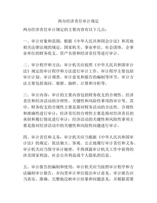两办经济责任审计规定