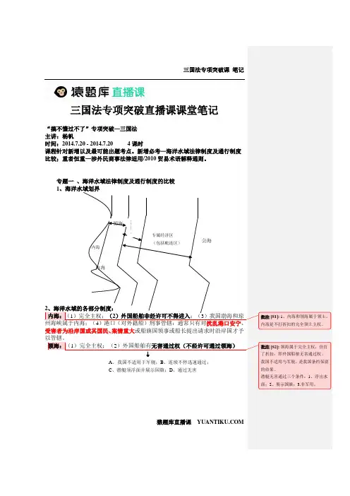 2014直播课-三国法专项突破-杨帆笔记