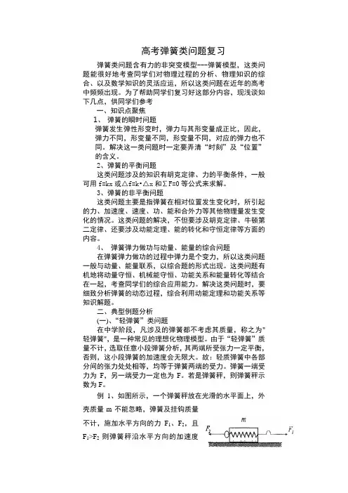 高考必会专题之弹簧问题