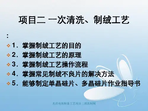 光伏电池制备工艺项目二清洗制绒