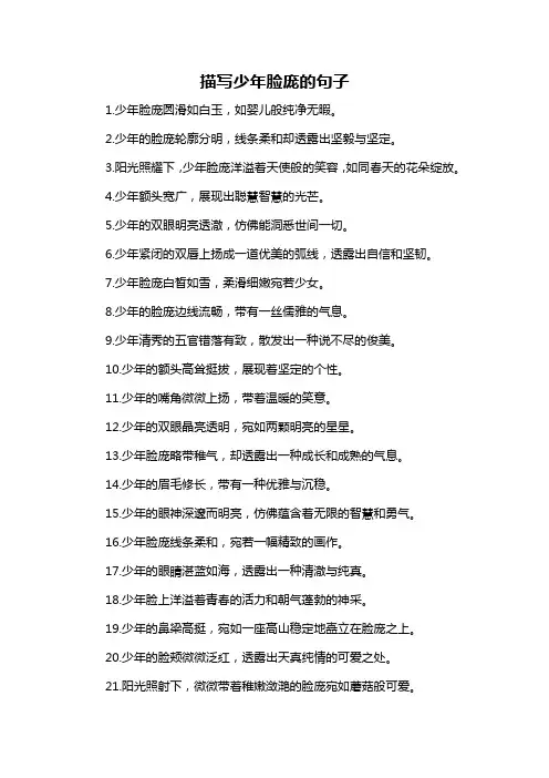 描写少年脸庞的句子