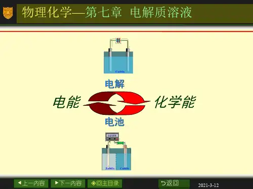 物理化学课件第7章_电解质溶液