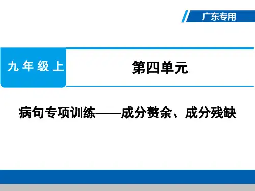 人教部编版【九上】语文：病句专项训练4 12页