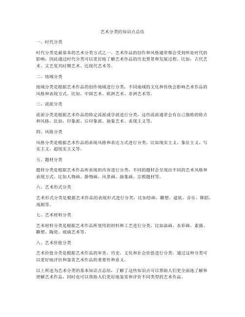 艺术分类的知识点总结