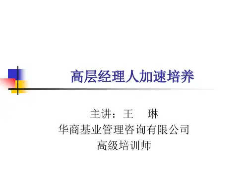 高层经理人加速培养