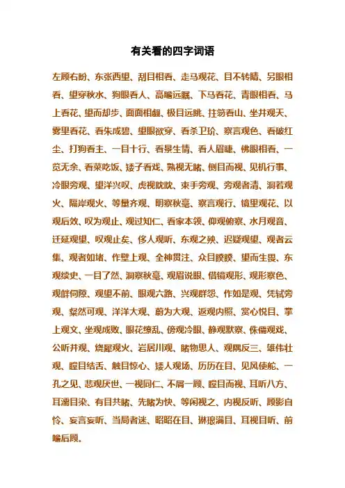 有关看的四字词语