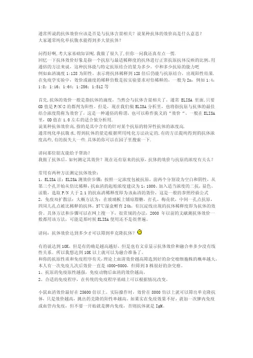 抗体效价——精选推荐