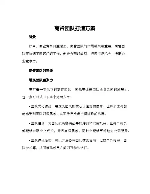 商管团队打造方案
