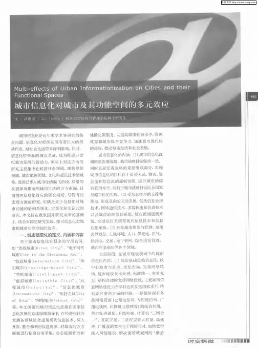 城市信息化对城市及其功能空间的多元效应
